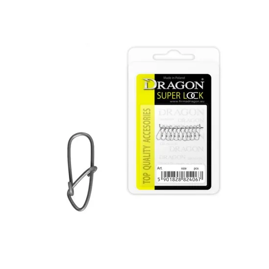 Agrafka wędkarska Super Lock Dragon no.8 10 sztuk