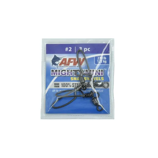 Agrafka wędkarska krętlikiem Mighty-Mini 122kg American Fishing Wire 3 sztuki