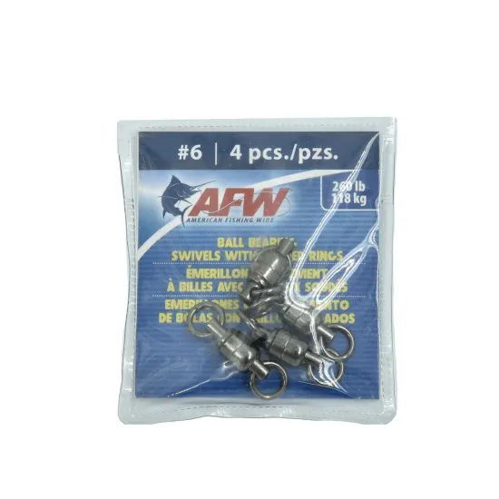 Krętlik wędkarski łożyskowany American Fishing Wire Mosiądz 118kg 4 sztuki