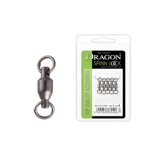 Krętlik wędkarski łożyskowany rozmiar 1/0 Dragon 5 sztuk