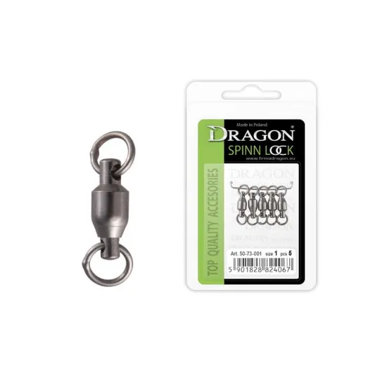 Krętlik wędkarski łożyskowany rozmiar 3/0 Dragon 5 sztuk