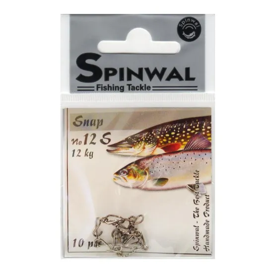 Agrafka wędkarska Spinwal Snap No.12S 12kg 10 sztuk