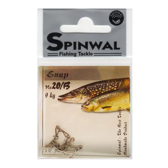 Agrafka wędkarska Spinwal Snap No.20/B 9kg 10 sztuk