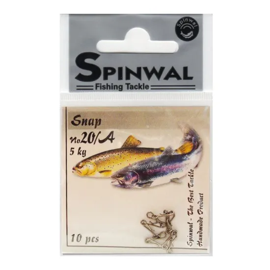 Agrafka wędkarska Spinwal Snap No.20/A 5 kg 10 sztuk