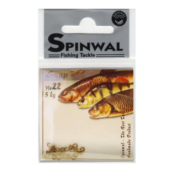Agrafka wędkarska Spinwal Snap No.22 5kg 10 sztuk