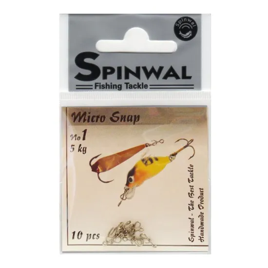 Agrafka wędkarska Micro Snap Spinwal 1 - 5kg 10 sztuk