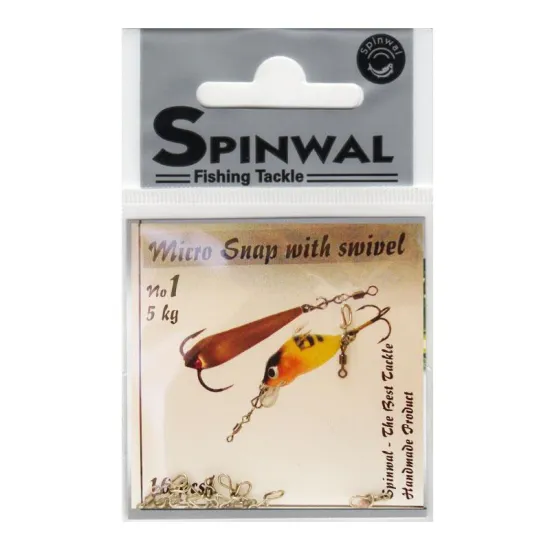Agrafka Micro Snap + krętlik Spinwal rozmiar 1 5kg 10 sztuk