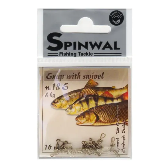 Agrafka z krętlikiem Spinwal rozmiar 18S 8kg 10 sztuk