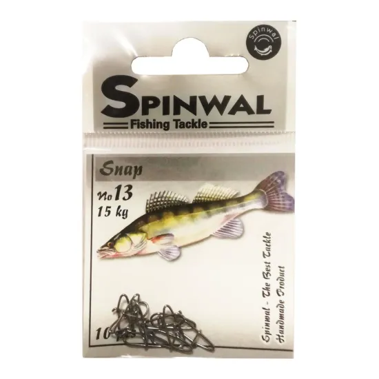 Agrafka wędkarska Spinwal Snap No.13 15kg 10 sztuk