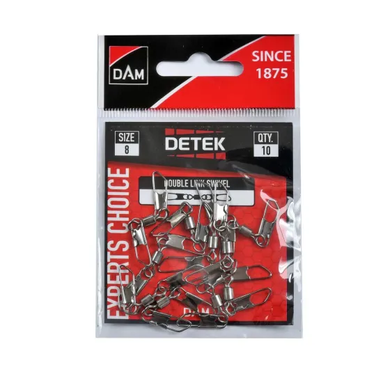 Krętlik wędkarski DAM Detek Double Link Swivel rozmiar 8 10 sztuk
