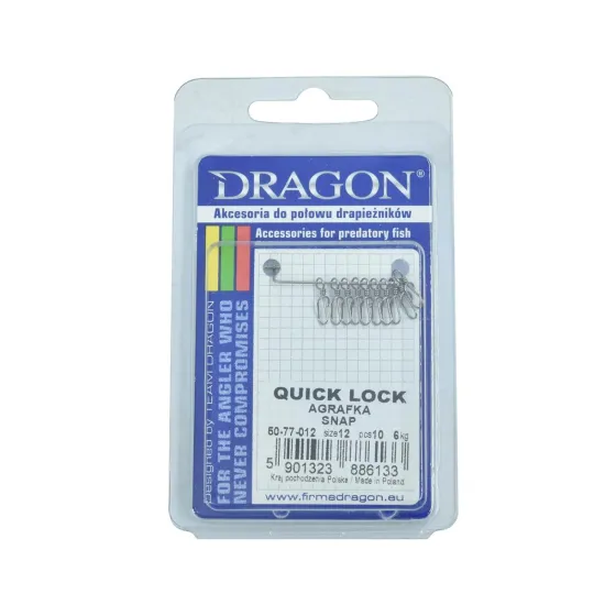 Agrafka wędkarska Quick Lock Dragon rozmiar 12 10 sztuk-79722