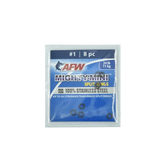 Kółko łącznikowe Mighty Mini American Fishing Wire 11 kg 8 sztuk
