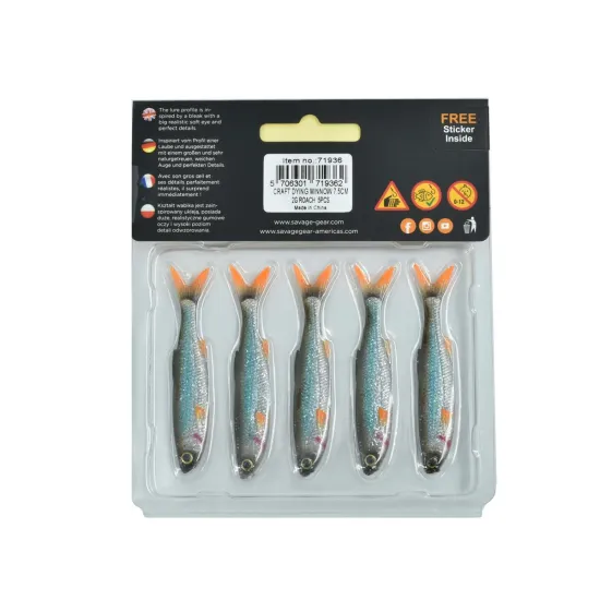 Przynęta ripper 3D Craft Dying Minnow Savage Gear 7,5cm / 2g Roach 5 sztuk-79821