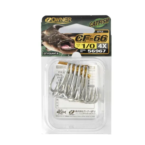 Kotwica trójramienna Owner CF66 Catfish rozmiar "1/0" opakowanie 6 sztuk