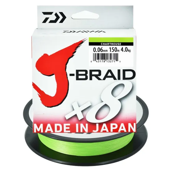 Plecionka spinningowa Daiwa J-Braid X8 chartreuse 0.06mm 150m
