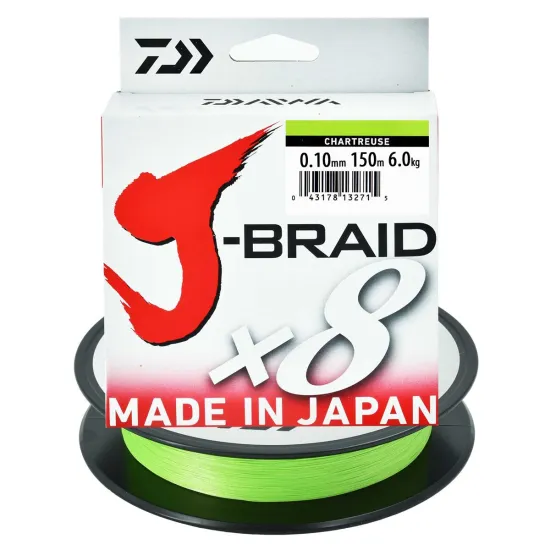 Plecionka spinningowa Daiwa J-Braid X8 chartreuse 0.10mm 150m