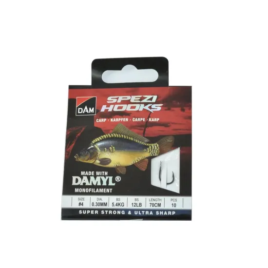 Haczyki z przyponem DAM Spezi Carp rozmiar 4 10 sztuk