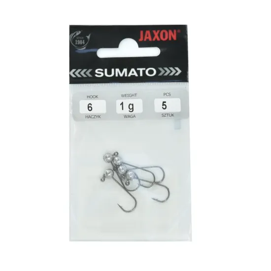 Główka jigowa spinningowa Sumato Black hak #6 1g 5 sztuk