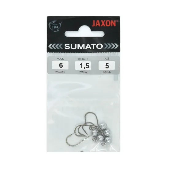 Główka jigowa spinningowa Sumato Black hak #6 1.5g 5 sztuk