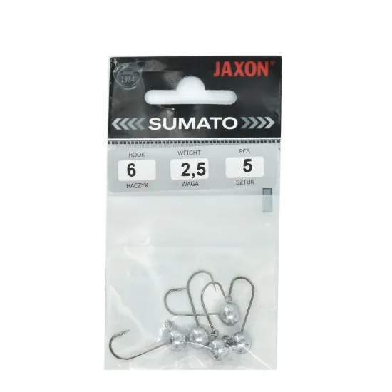 Główka jigowa spinningowa Sumato Black hak #6 2.5g 5 sztuk