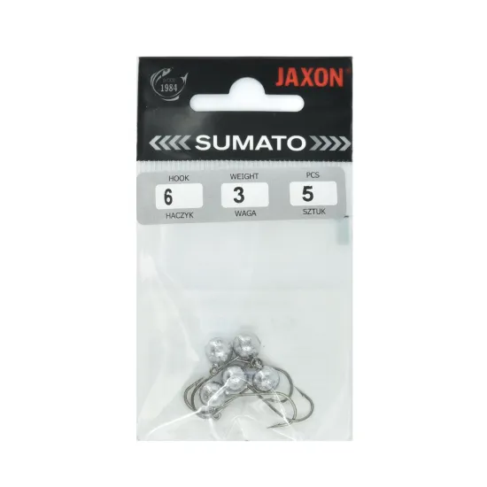 Główka jigowa spinningowa Sumato Black hak #6 3g 5 sztuk