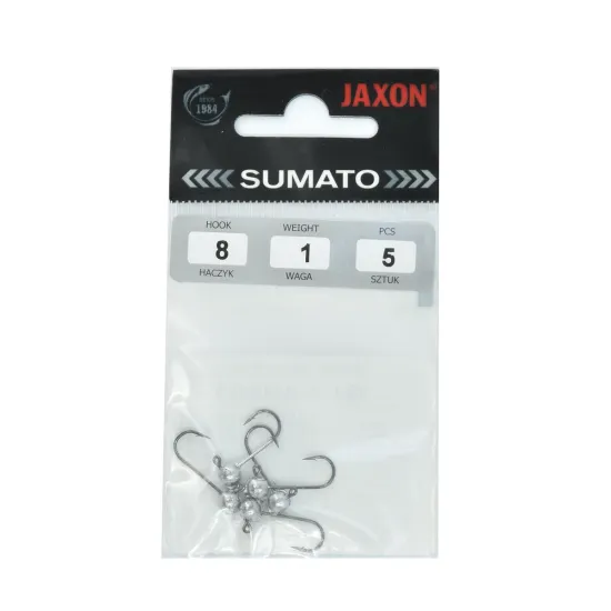 Główka jigowa spinningowa Sumato Black Micro hak #8 1g 5 sztuk