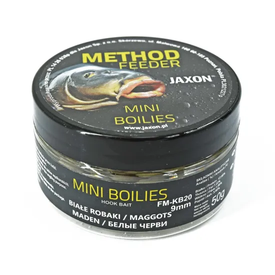 Kulki proteinowe Mini Method Feeder Jaxon 9mm 50g białe robaki