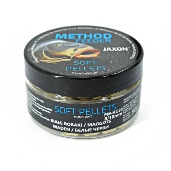 Pellet haczykowy Soft Method Feeder białe robaki 8/10mm Jaxon 50g