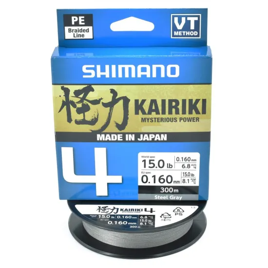 Plecionka spinningowa Kairiki 4 Steel Gray 0.160mm 300m