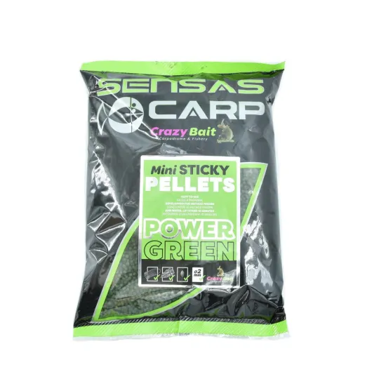 Pellet zanętowy Crazy Bait Power Green 2mm Sensas 700g