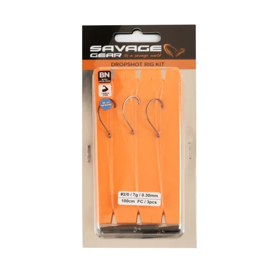 Zestaw przyponów Savage Gear Dropshot rozmiar 2/0, średnica 0,30mm 6kg 3 sztuki