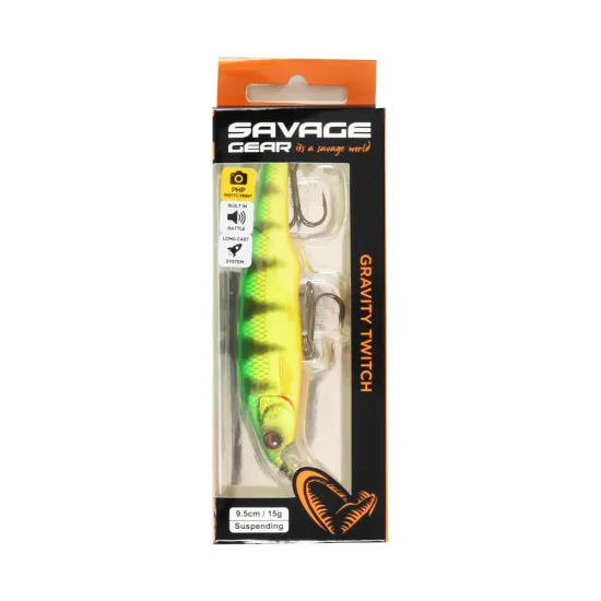 Wobler Gravity Twitch SR 9,5cm 15g suspending firetiger Savage Gear