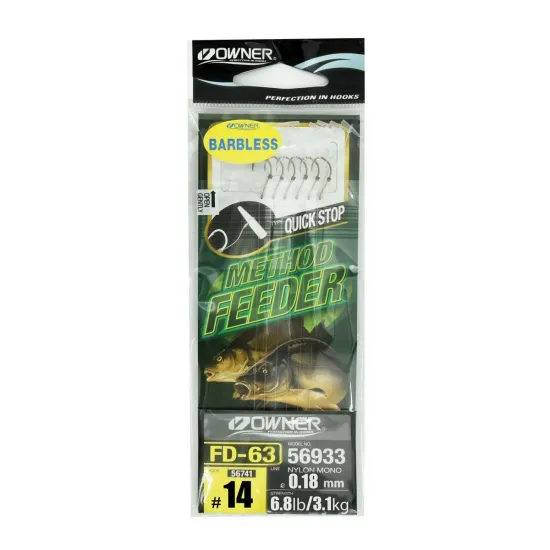 Haczyki z przyponem Owner FD63 rozmiar 14