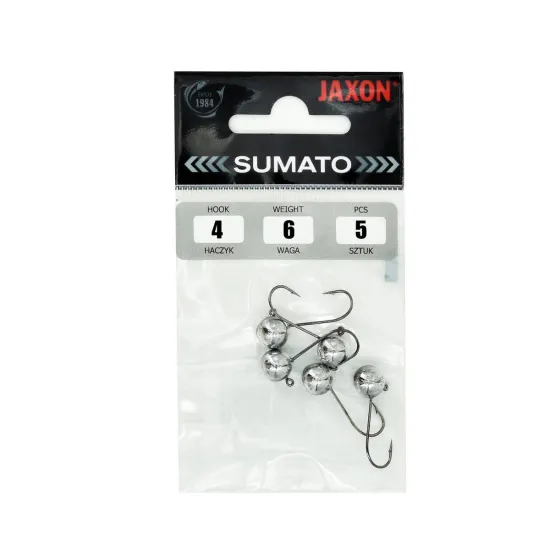 Główka jigowa spinningowa Sumato Black hak #4 6g 5 sztuk