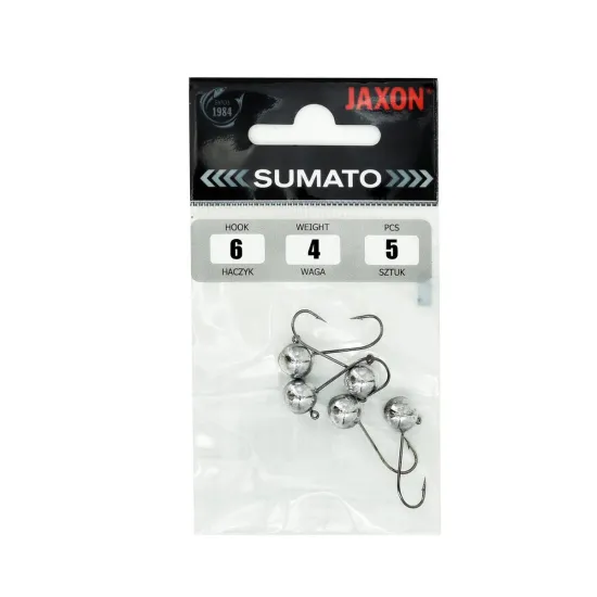 Główka jigowa spinningowa Sumato Black hak #6 4g 5 sztuk
