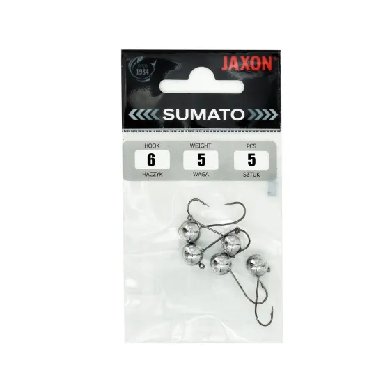 Główka jigowa spinningowa Sumato Black hak #6 5g 5 sztuk