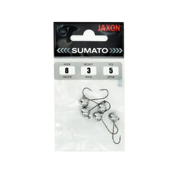 Główka jigowa spinningowa Sumato Black Micro hak #8 3g 5 sztuk