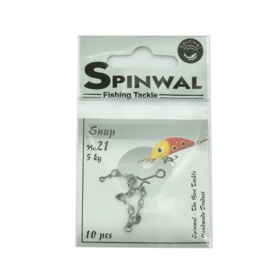 Agrafka wędkarska Spinwal Snap No.21 5 kg 10 sztuk