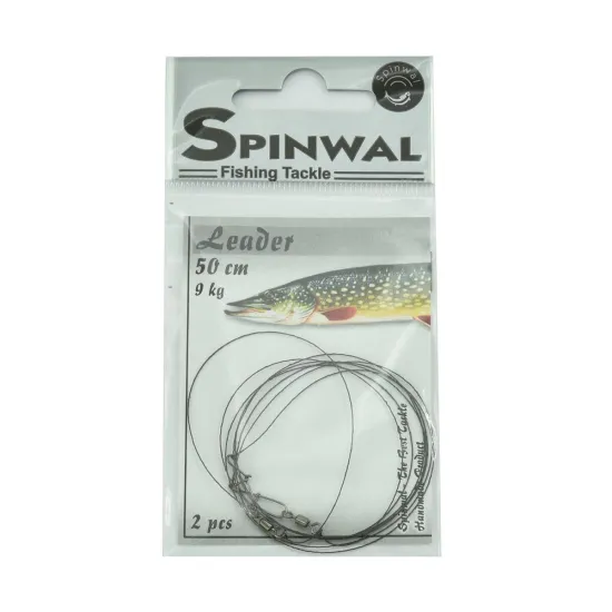 Przypon spinningowy wolframowy Spinwal 50 cm 9 kg 2 sztuki