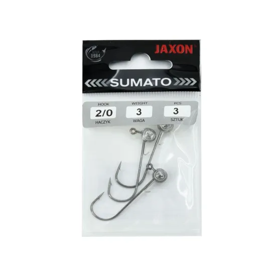 Główka jigowa spinningowa Sumato Black Slim hak #2/0 3g 3 sztuki