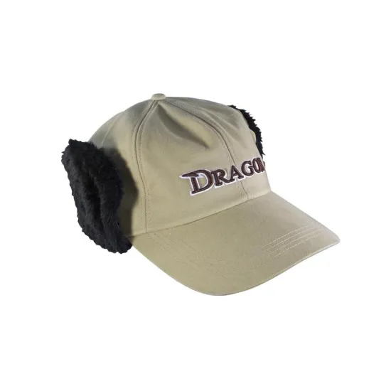 Czapka baseballowa z nausznikami jeans khaki Dragon
