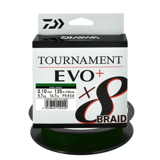 Plecionka spinningowa Daiwa Tournament X8 Evo 0.10mm 135m zielona