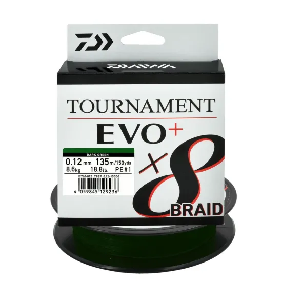 Plecionka spinningowa Daiwa Tournament X8 Evo 0.12mm 135m zielona