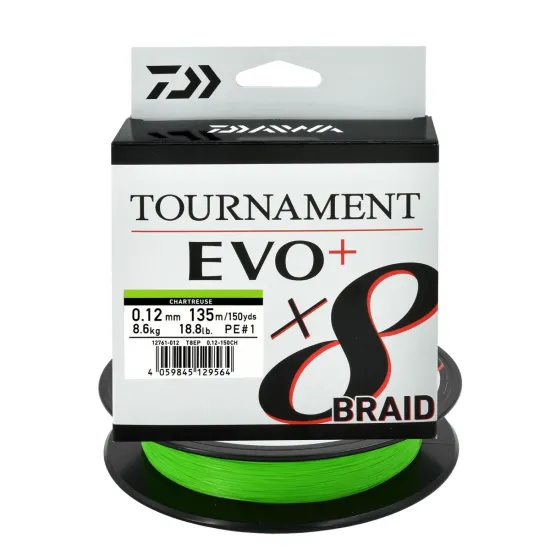 Plecionka spinningowa Daiwa Tournament X8 Evo 0.12mm 135m chartreuse