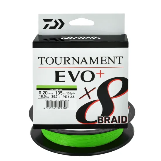 Plecionka spinningowa Daiwa Tournament X8 Evo 0.20mm 135m chartreuse