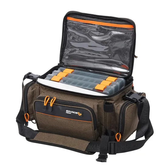 Torba wędkarska System Box 3 pudełka Savage Gear 25x67x46cm 59L