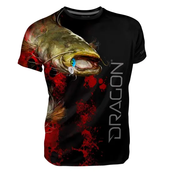 Koszulka T-shirt Sum S czarno-czerwony Dragon