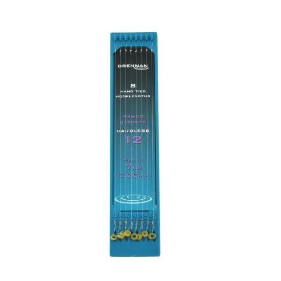 Haki HNT Plate Power Bandit + przypon 0.20mm rozmiar 12 Drennan 8 sztuk
