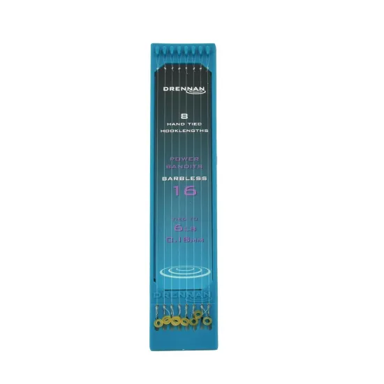 Haki HNT Plate Power Bandit + przypon 0.18mm rozmiar 16 Drennan 8 sztuk