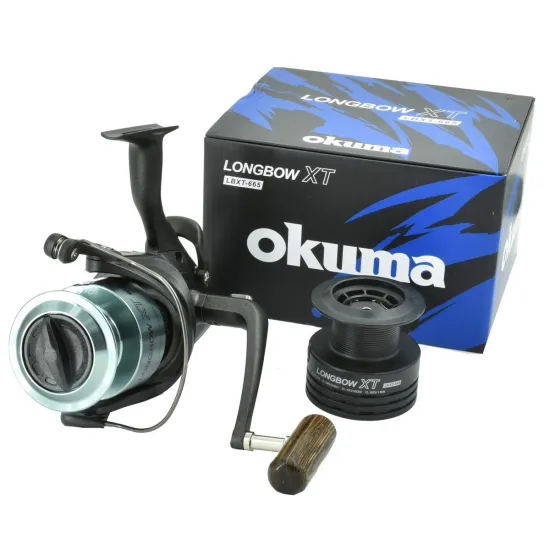Kołowrotek feeder karpiowy z wolnym biegiem Okuma Longbow XT Baitfeeder LBXT-655 6 łożysk-93639